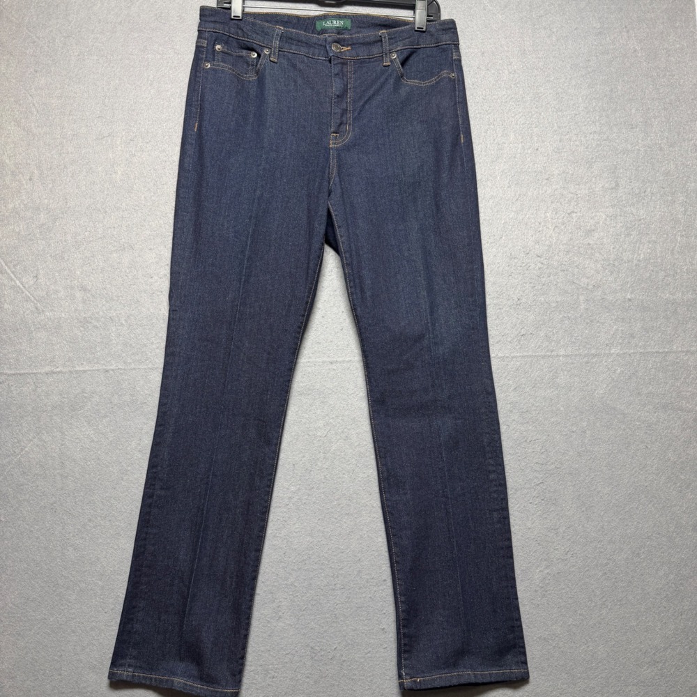 Lauren Ralph Lauren Womens Straight Leg Dark‎ Wash Indigo Denim Jeans Size 10